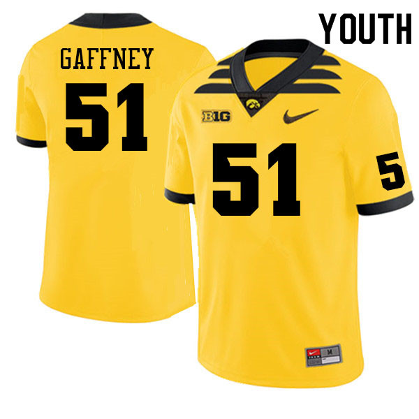 Youth #51 Luke Gaffney Iowa Hawkeyes College Football Alternate Jerseys Sale-Gold